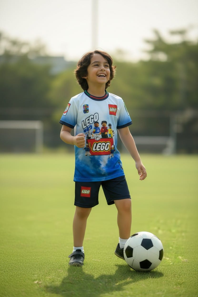 Conjunto Niño Temporada Mundialista Lego 2026 azul-blanco