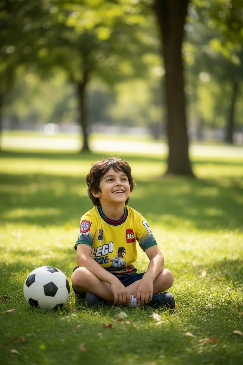 Conjunto Niño Temporada Mundialista Lego 2026 amarillo-negro